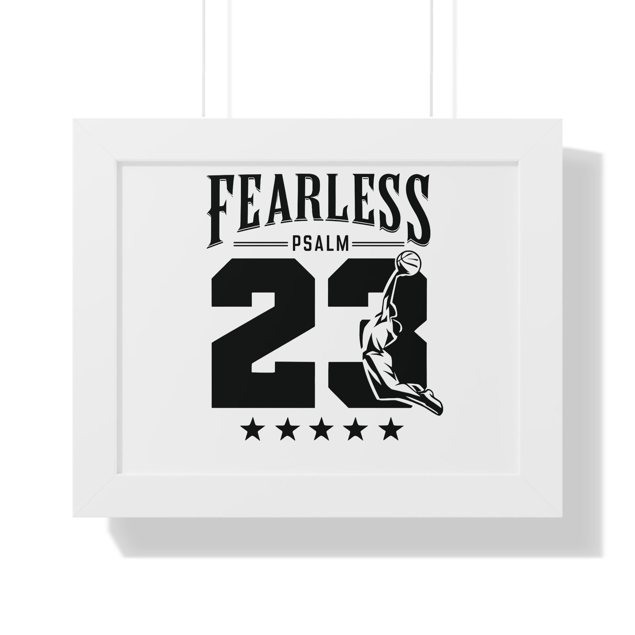 Fearless Psalm 23 Framed Poster — Inspirational Sports Wall Art