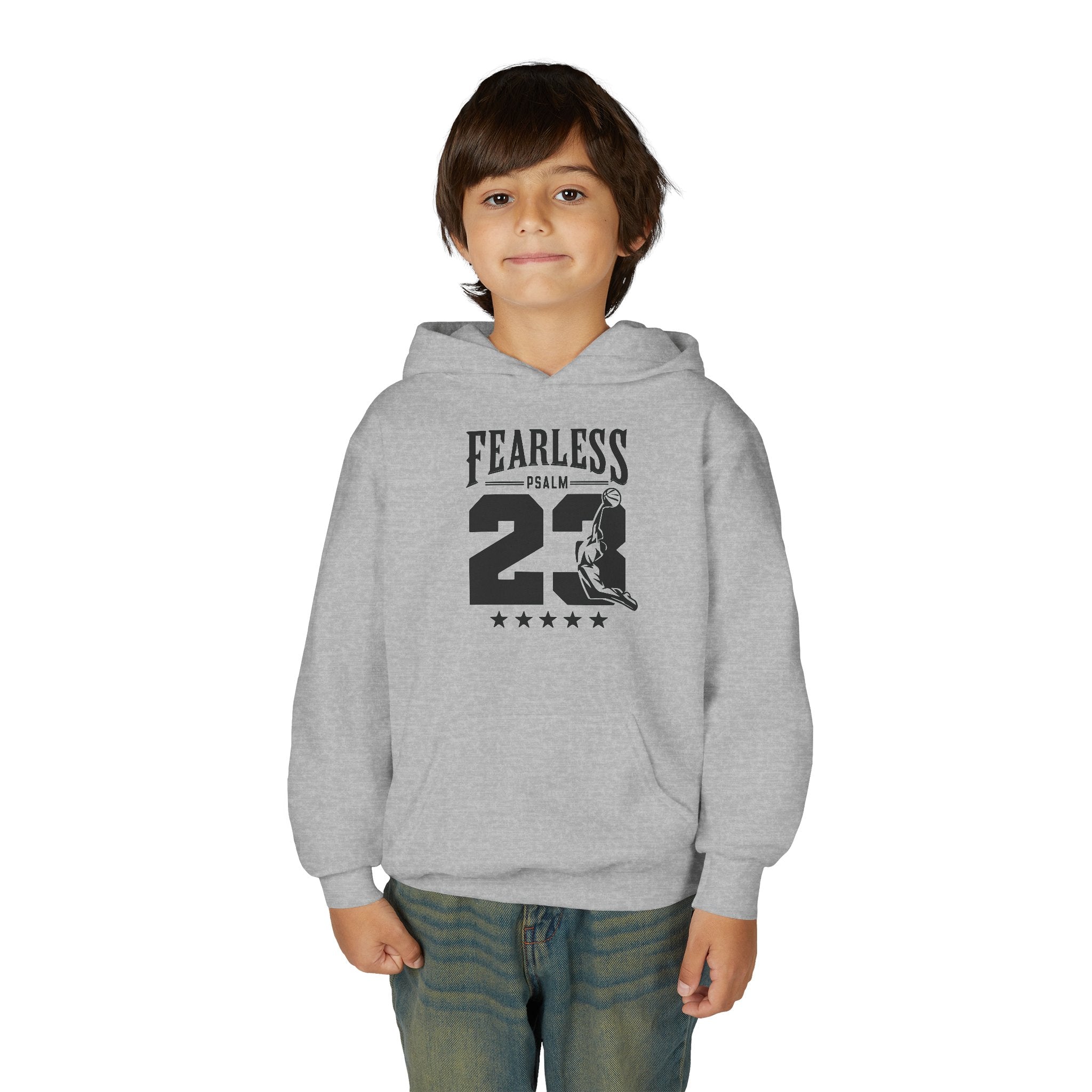 Fearless Youth Hoodie - Psalm 23 Inspirational Sweatshirt, Christian Apparel, Motivational, Gift for Teens, Worship Wear,