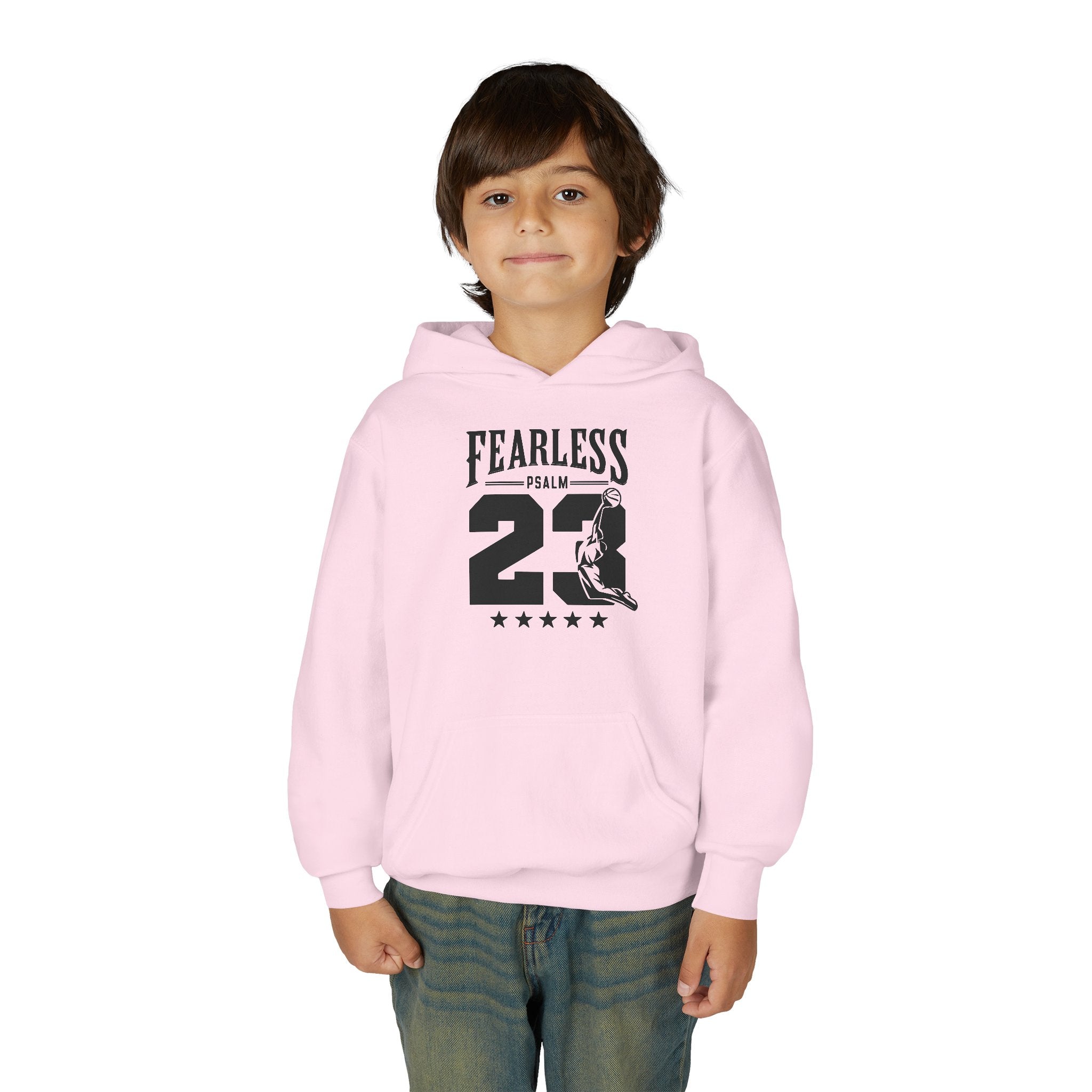 Fearless Youth Hoodie - Psalm 23 Inspirational Sweatshirt, Christian Apparel, Motivational, Gift for Teens, Worship Wear,