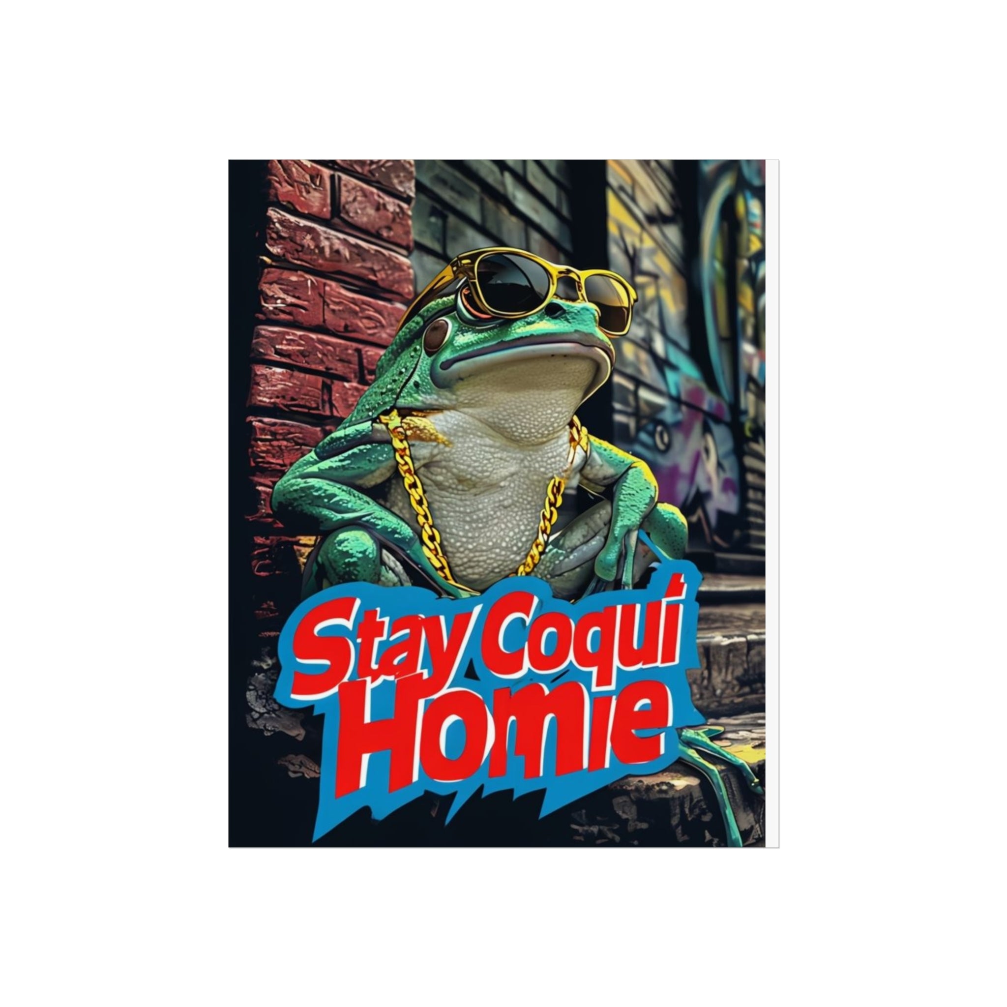 Puerto Rican Pride Fine Art Poster — "Stay Coquí, Homie" Cultural Wall Art