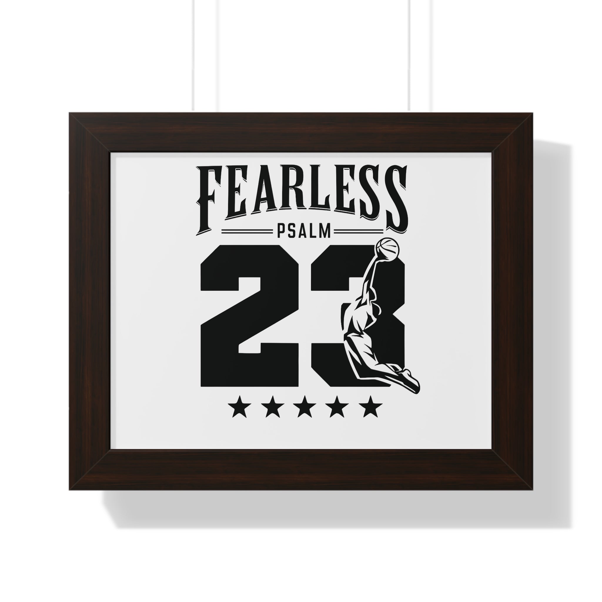 Fearless Psalm 23 Framed Poster — Inspirational Sports Wall Art