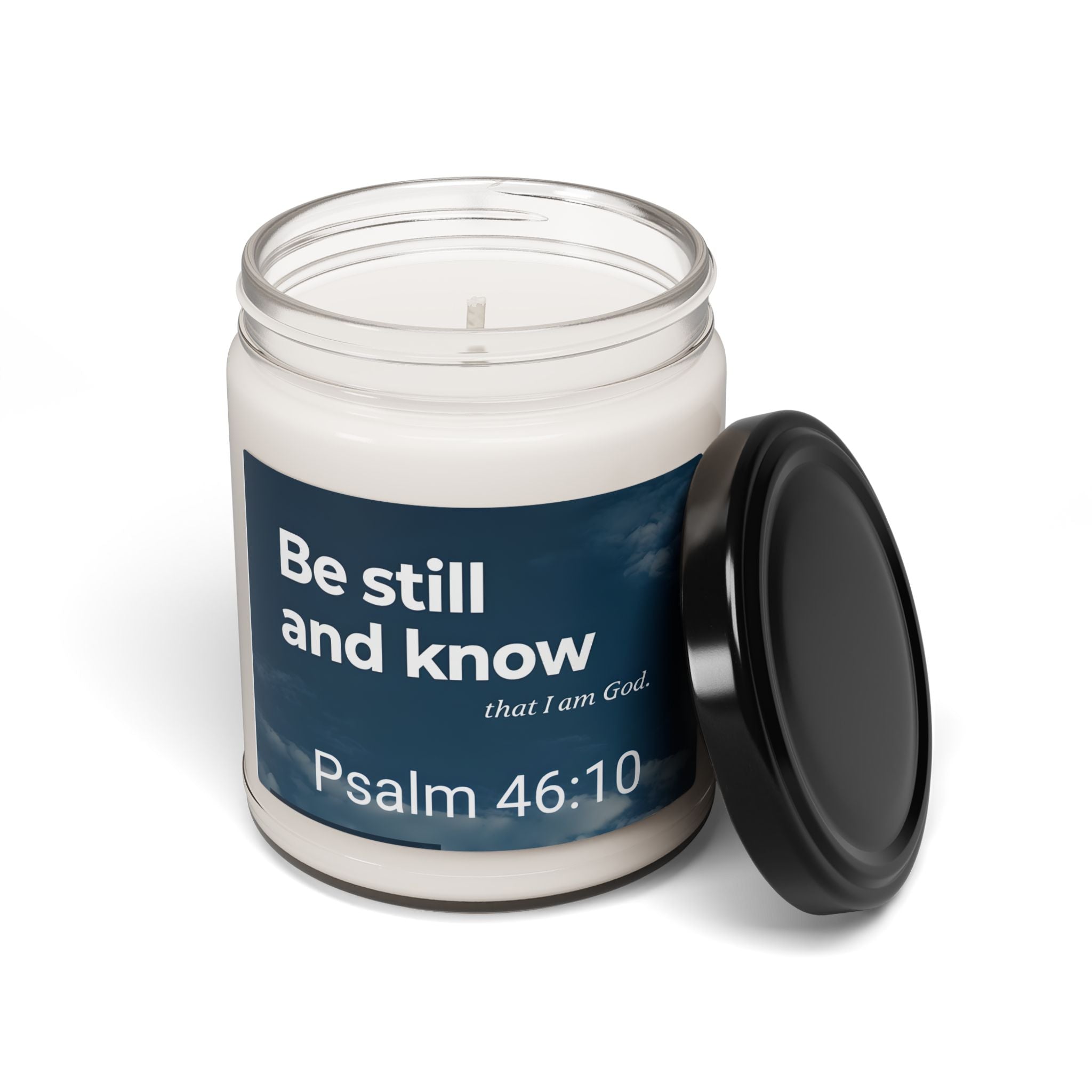 Inspirational Scented Candle, Relaxation Gift, Psalm 46:10 Candle, Mindfulness Decor, Spiritual Home Fragrance