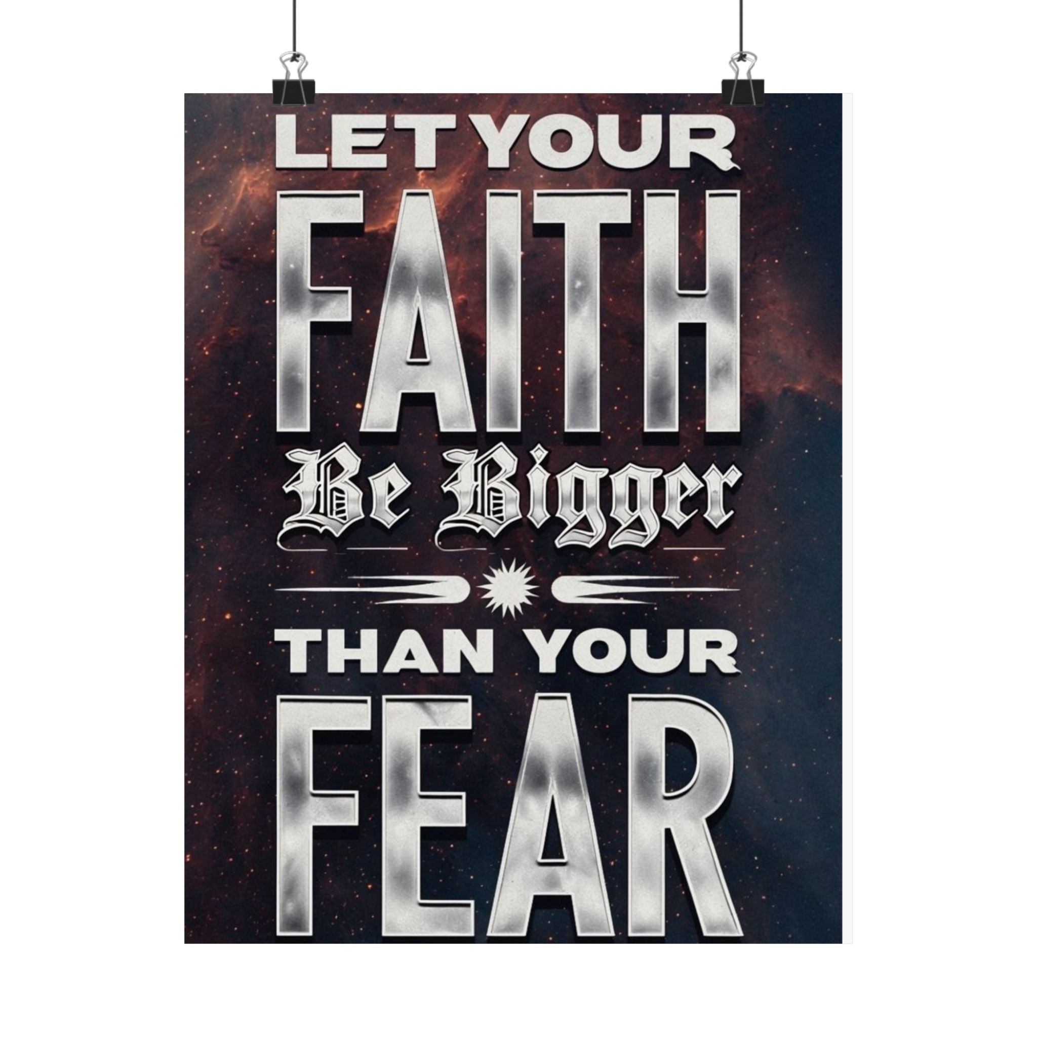 Inspirational Poster - "Let Your Faith Be Bigger Than Your Fear" Satin Print