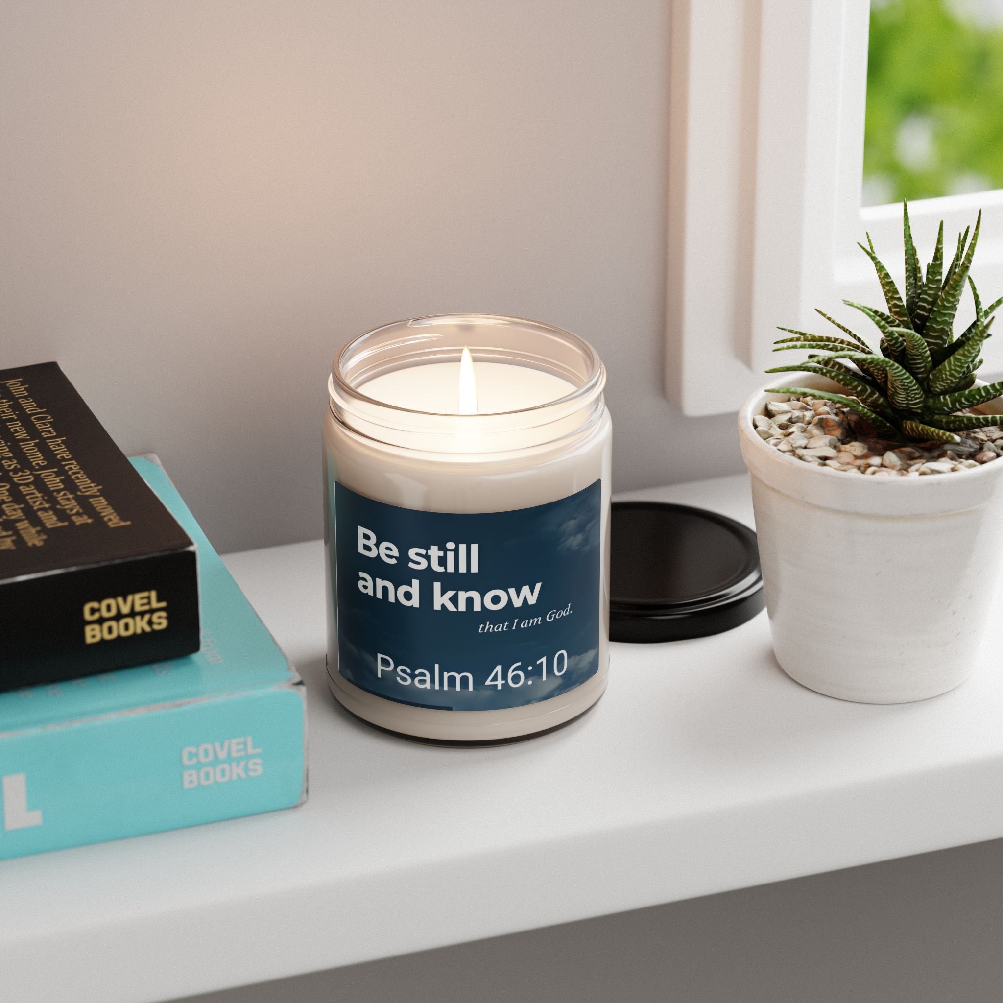 Inspirational Scented Candle, Relaxation Gift, Psalm 46:10 Candle, Mindfulness Decor, Spiritual Home Fragrance