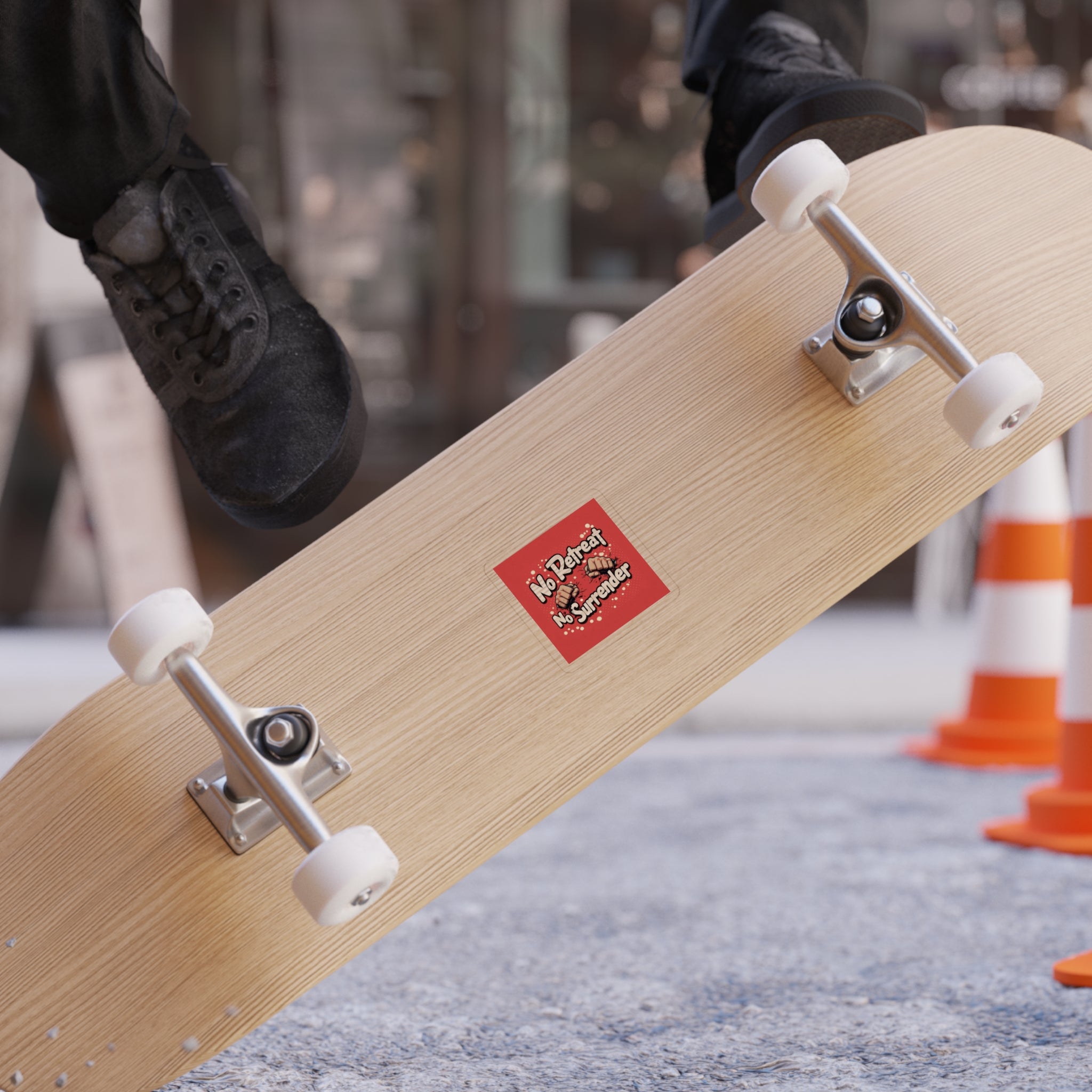 Die-Cut Transparent Sticker — "No Retreat No Surrender" Outdoor Vinyl