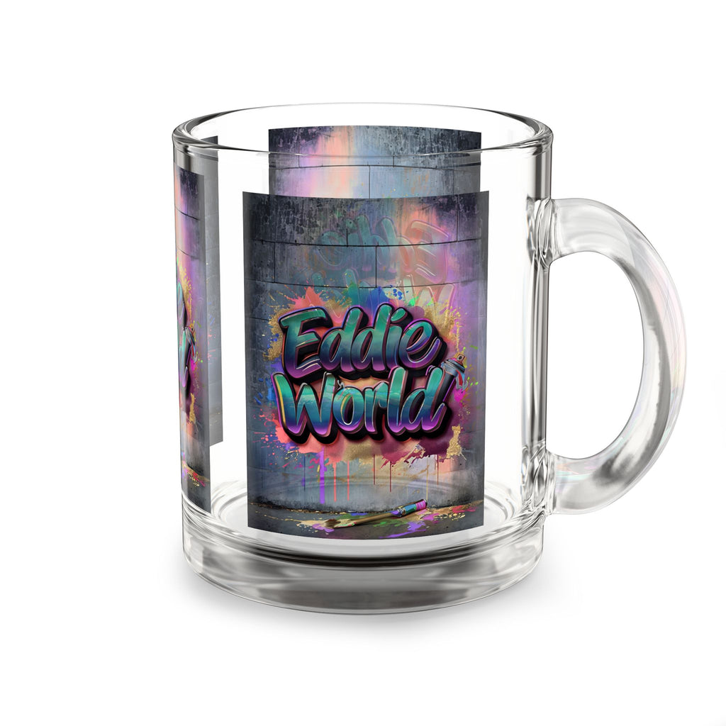Glass Mug,Eddie World Splash Painted With Imagination,