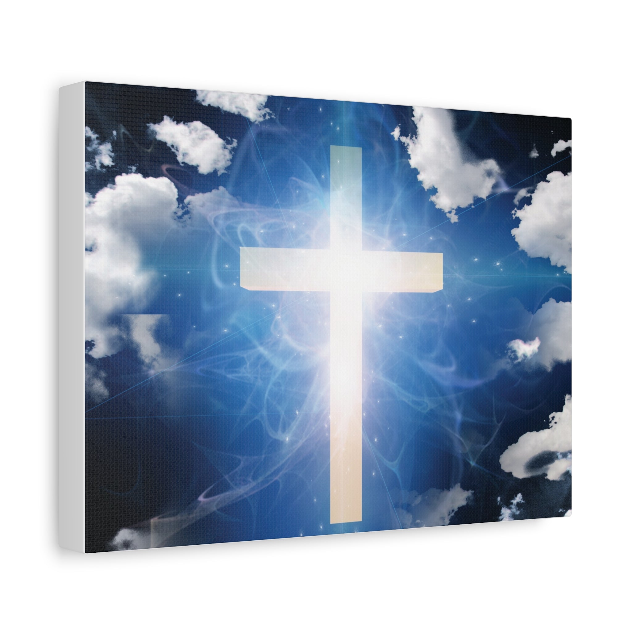 Canvas Art, Hope and Faith Wall Decor, Religious Sky and Cross Print, Peaceful Home Decor, Prayerful Atmosphere, Christian Religious Gift