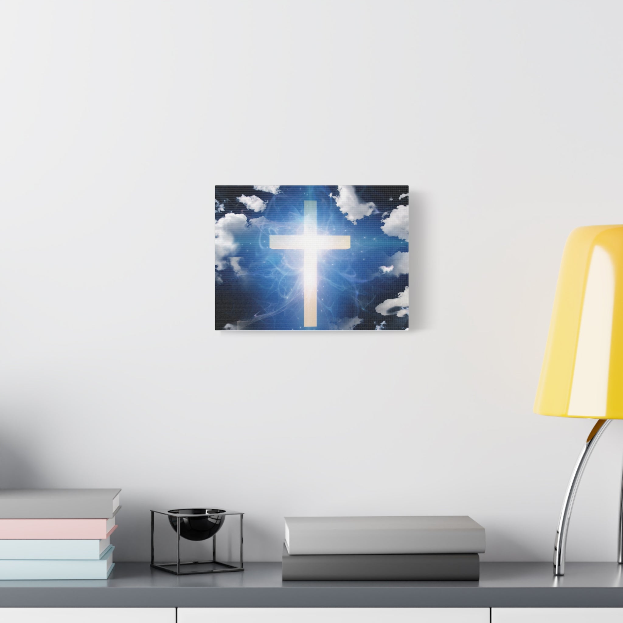 Canvas Art, Hope and Faith Wall Decor, Religious Sky and Cross Print, Peaceful Home Decor, Prayerful Atmosphere, Christian Religious Gift
