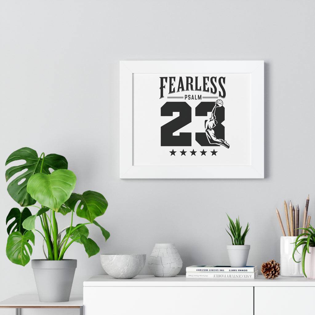 Fearless Psalm 23 Framed Poster — Inspirational Sports Wall Art