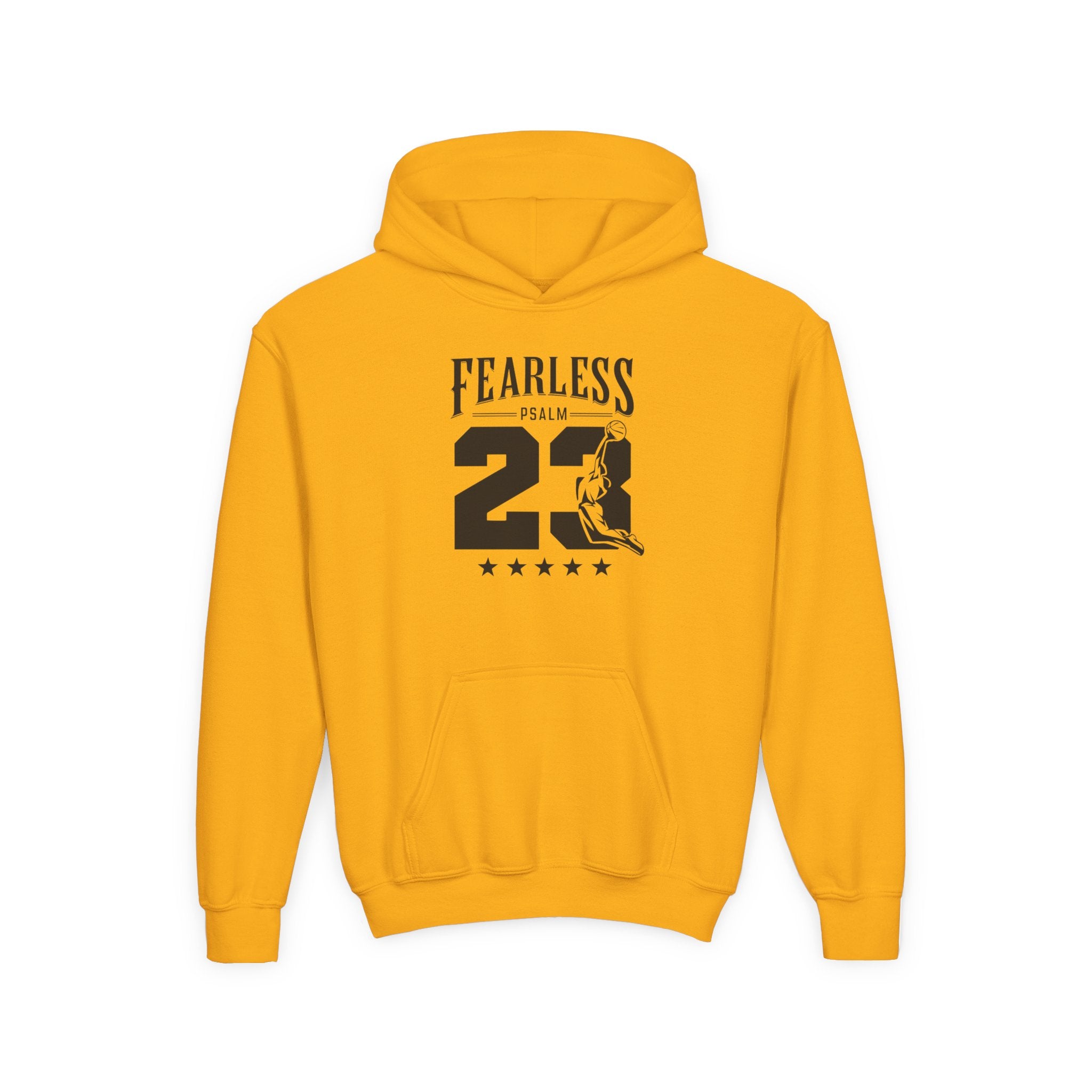 Fearless Youth Hoodie - Psalm 23 Inspirational Sweatshirt, Christian Apparel, Motivational, Gift for Teens, Worship Wear,