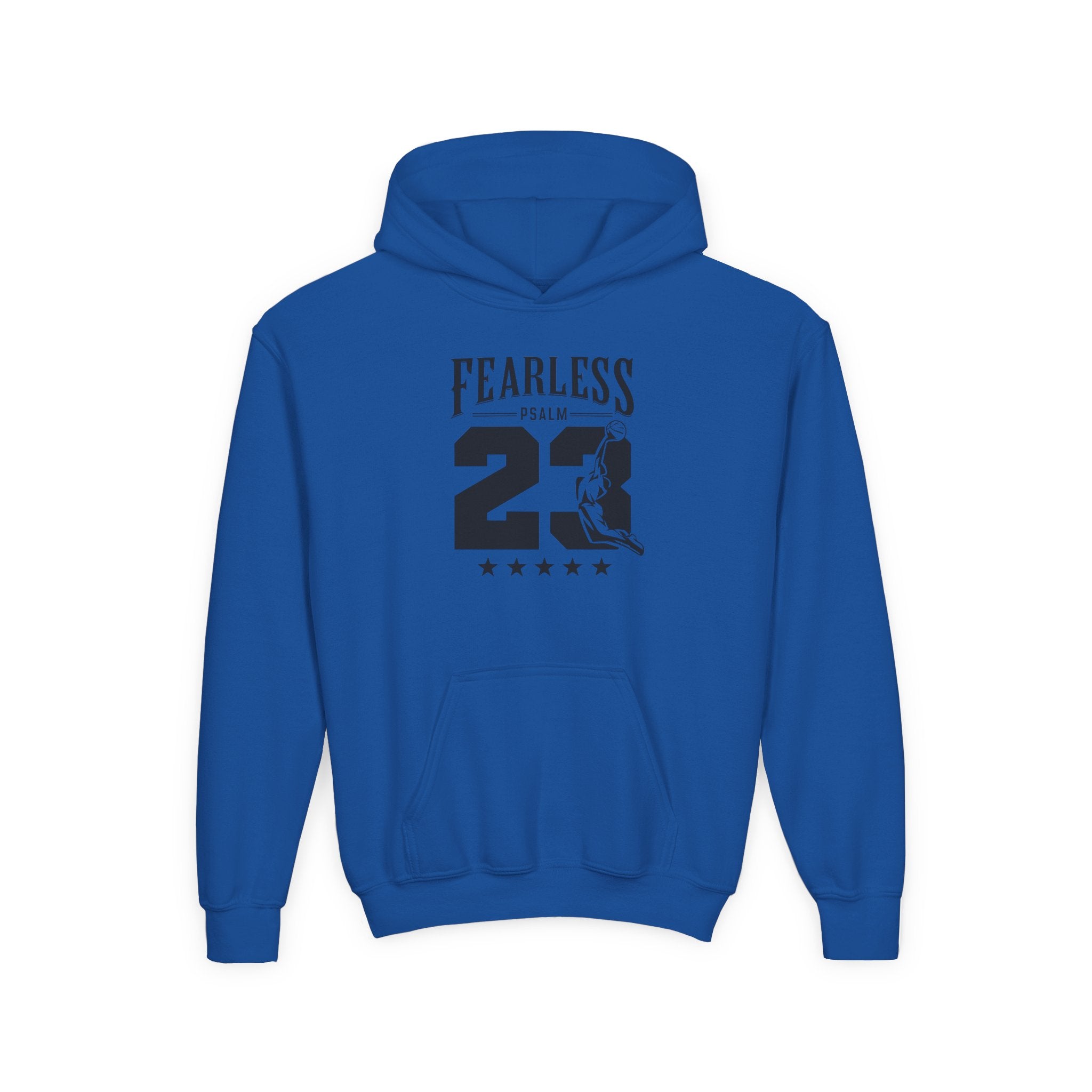 Fearless Youth Hoodie - Psalm 23 Inspirational Sweatshirt, Christian Apparel, Motivational, Gift for Teens, Worship Wear,