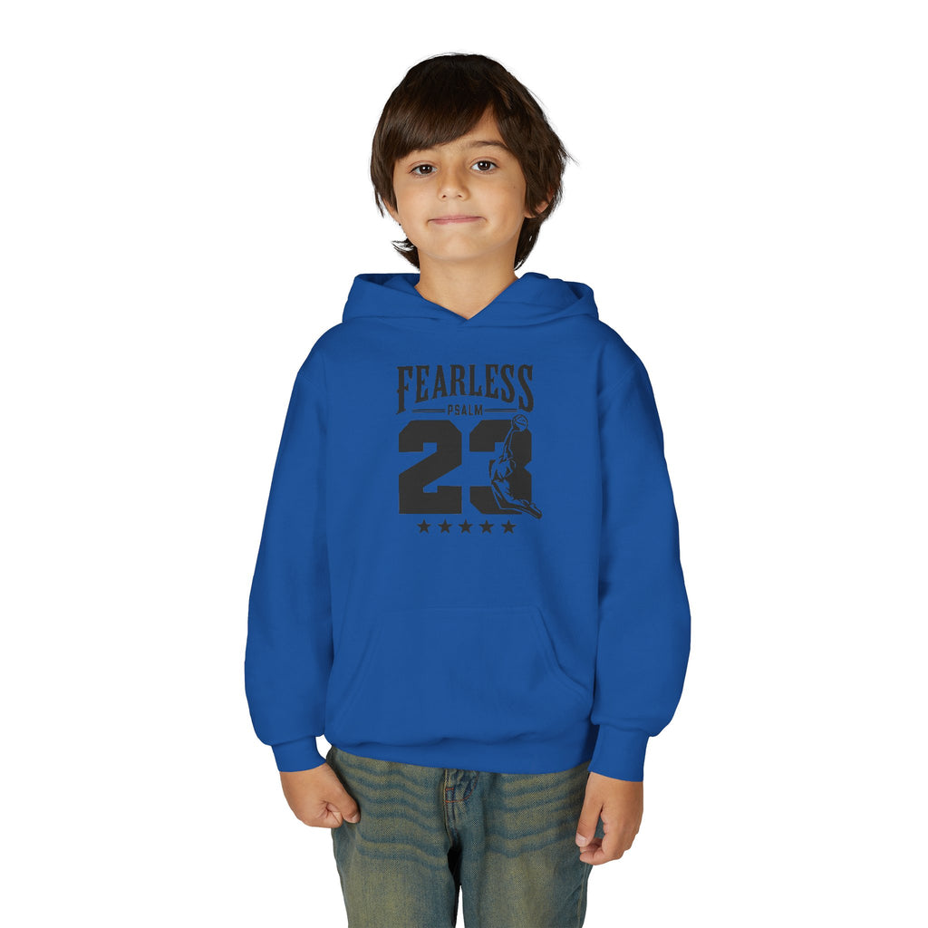 Fearless Youth Hoodie - Psalm 23 Inspirational Sweatshirt, Christian Apparel, Motivational, Gift for Teens, Worship Wear,