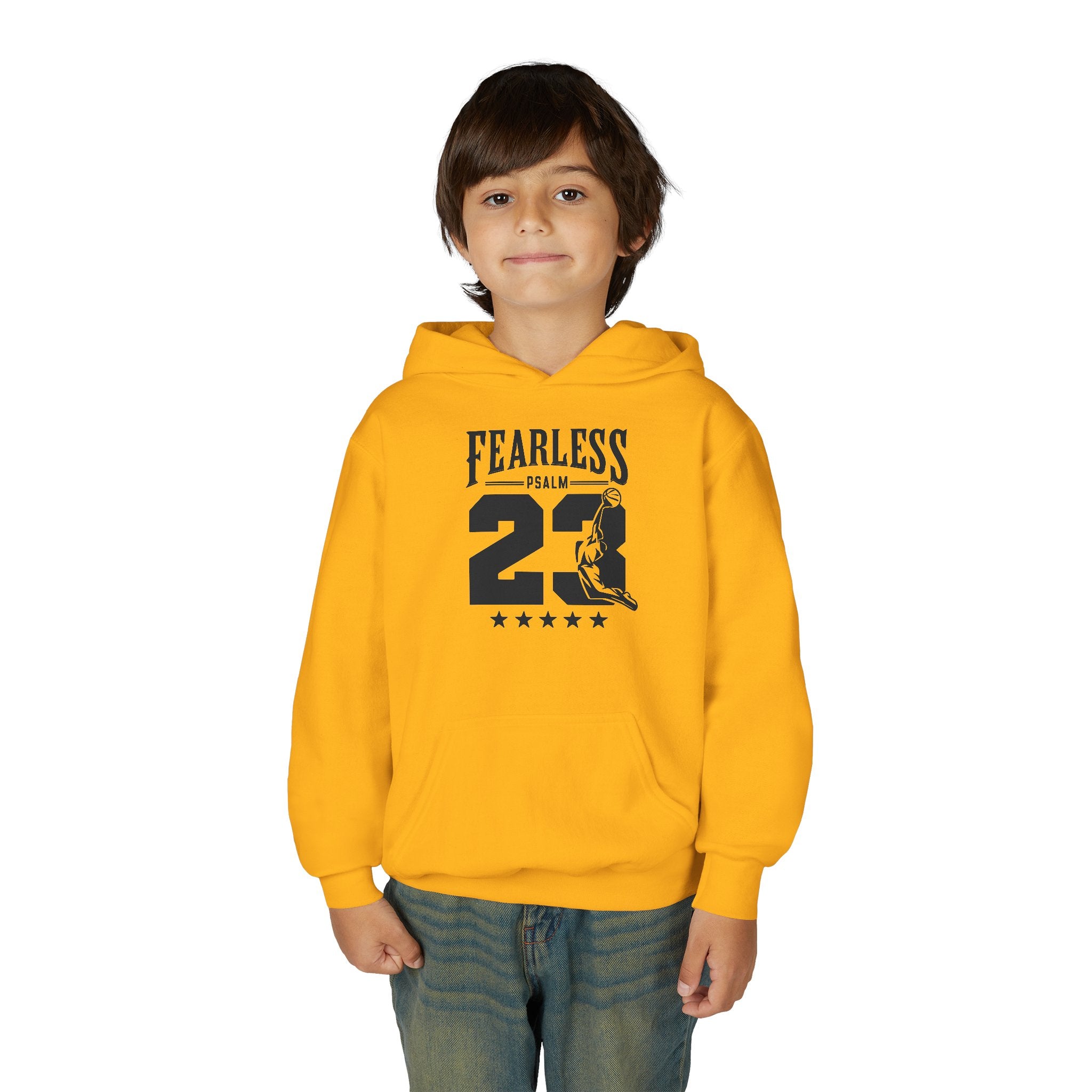 Fearless Youth Hoodie - Psalm 23 Inspirational Sweatshirt, Christian Apparel, Motivational, Gift for Teens, Worship Wear,