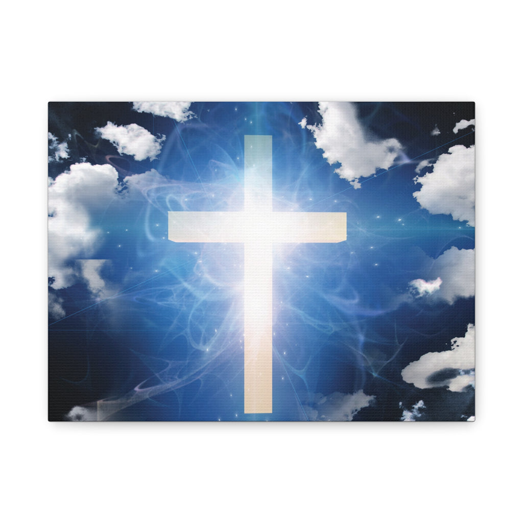 Canvas Art, Hope and Faith Wall Decor, Religious Sky and Cross Print, Peaceful Home Decor, Prayerful Atmosphere, Christian Religious Gift