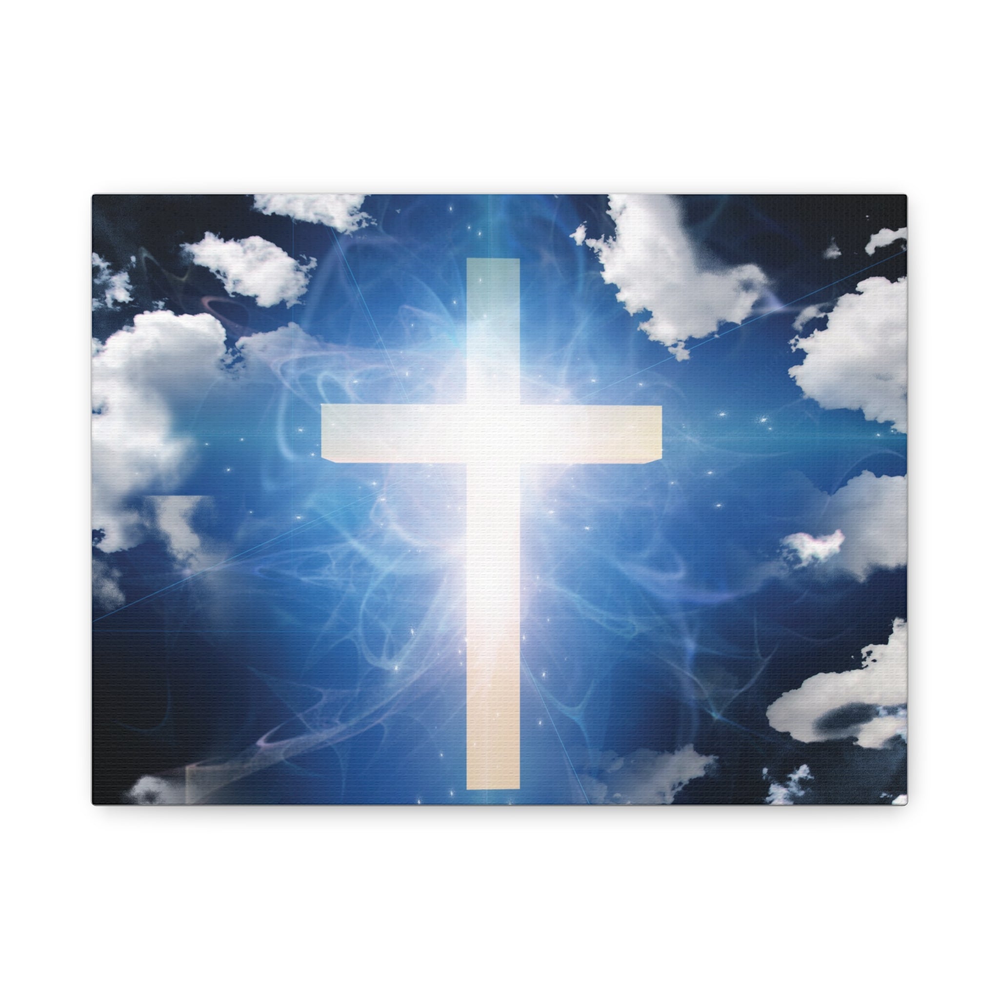 Canvas Art, Hope and Faith Wall Decor, Religious Sky and Cross Print, Peaceful Home Decor, Prayerful Atmosphere, Christian Religious Gift