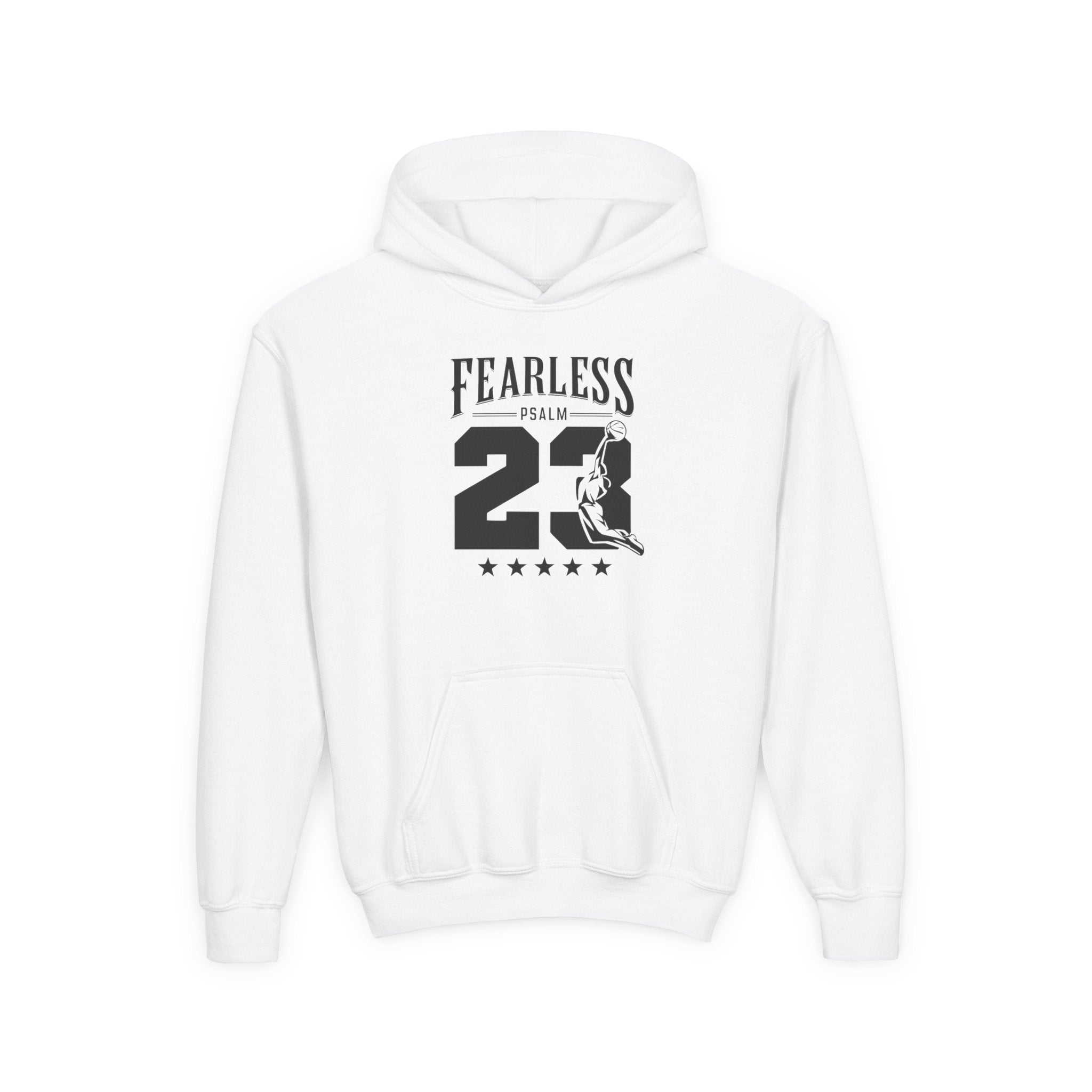 Fearless Youth Hoodie - Psalm 23 Inspirational Sweatshirt, Christian Apparel, Motivational, Gift for Teens, Worship Wear,