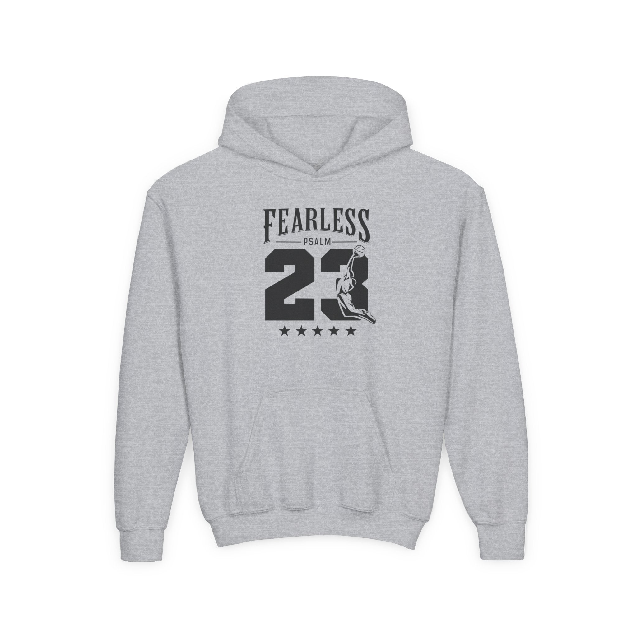 Fearless Youth Hoodie - Psalm 23 Inspirational Sweatshirt, Christian Apparel, Motivational, Gift for Teens, Worship Wear,