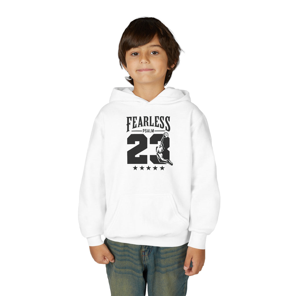 Fearless Youth Hoodie - Psalm 23 Inspirational Sweatshirt, Christian Apparel, Motivational, Gift for Teens, Worship Wear,