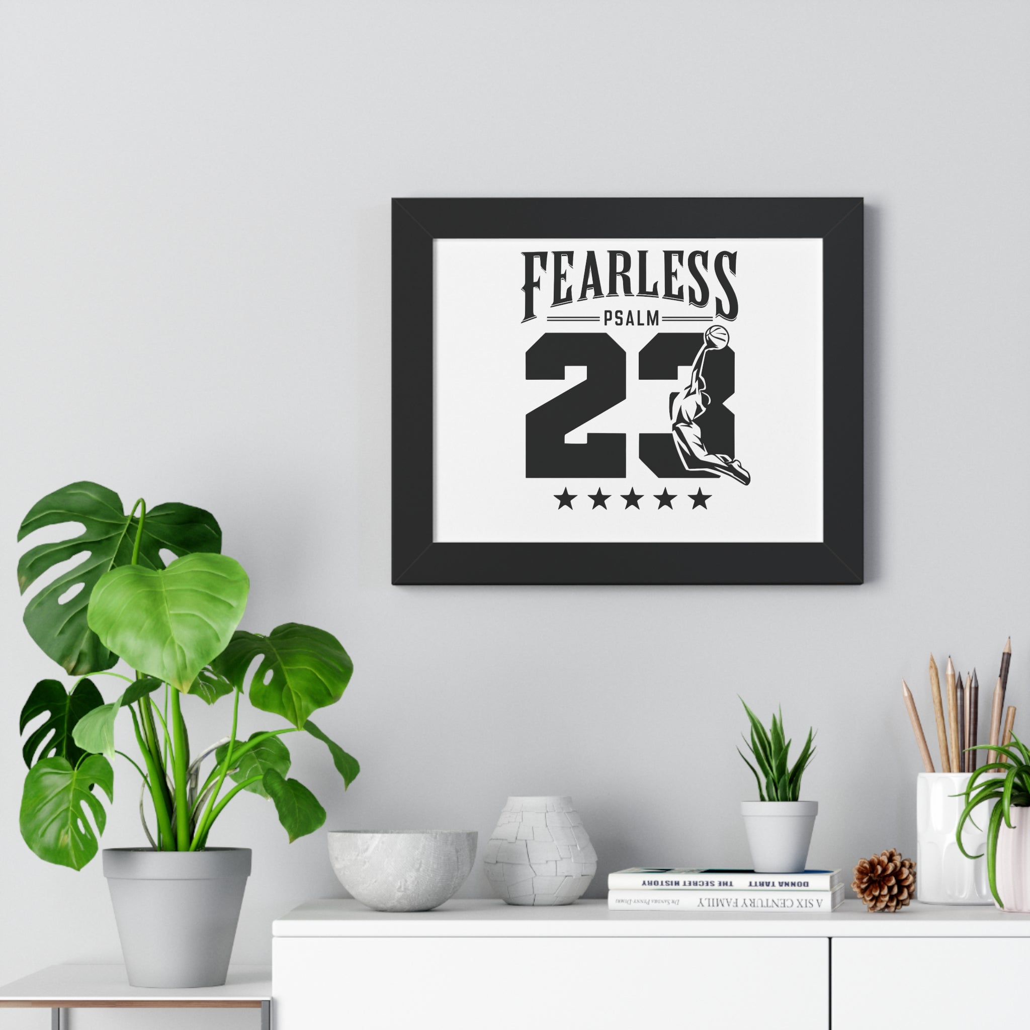 Fearless Psalm 23 Framed Poster — Inspirational Sports Wall Art