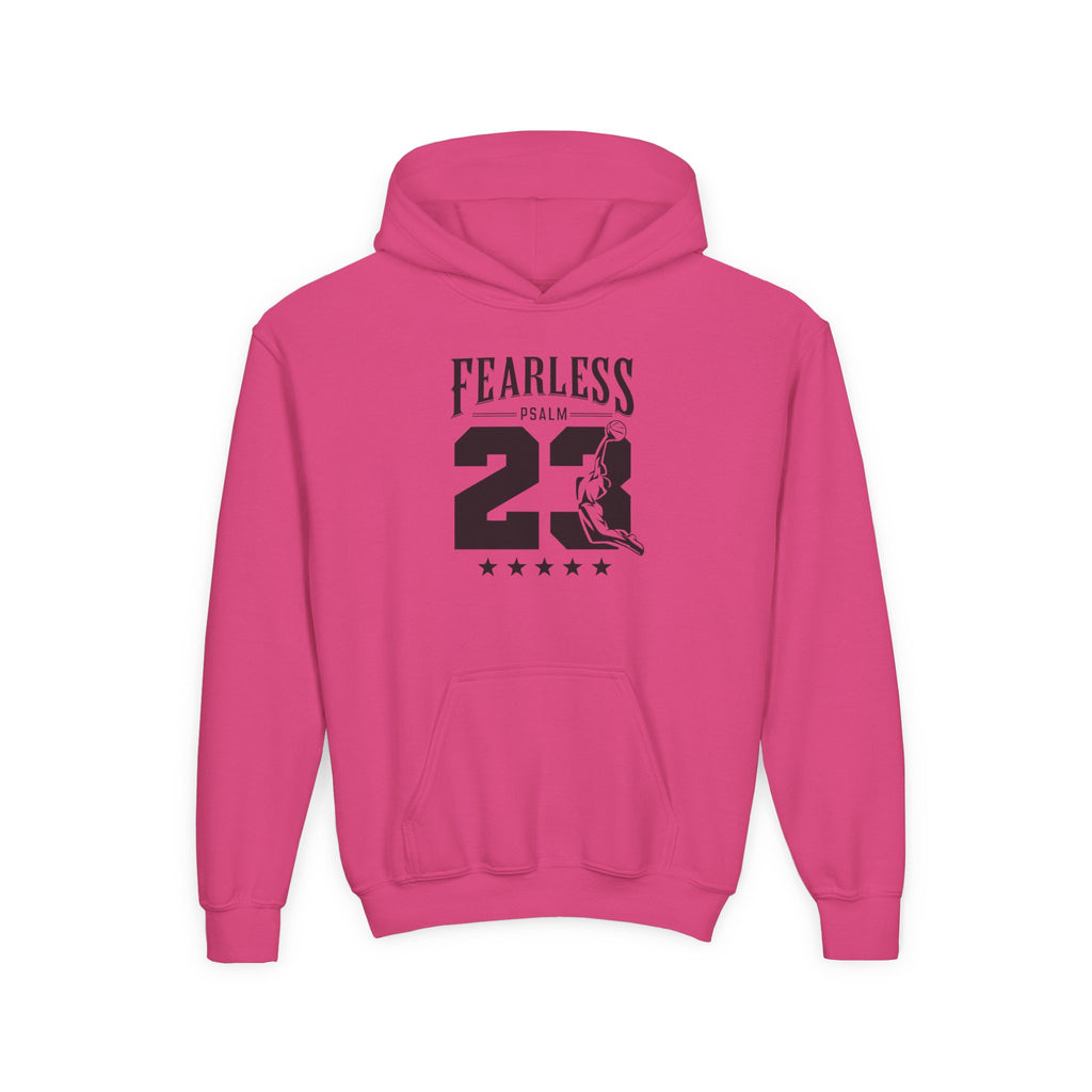 Fearless Youth Hoodie - Psalm 23 Inspirational Sweatshirt, Christian Apparel, Motivational, Gift for Teens, Worship Wear,