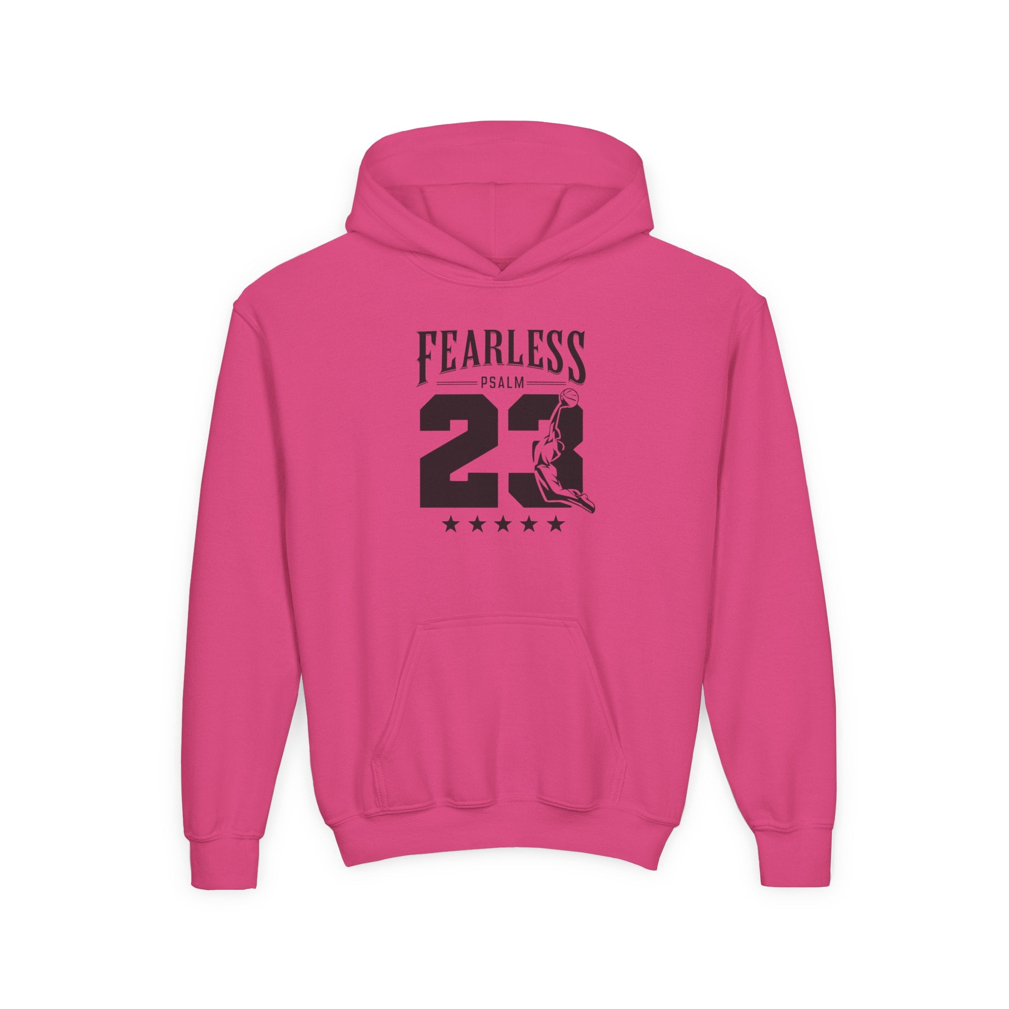 Fearless Youth Hoodie - Psalm 23 Inspirational Sweatshirt, Christian Apparel, Motivational, Gift for Teens, Worship Wear,