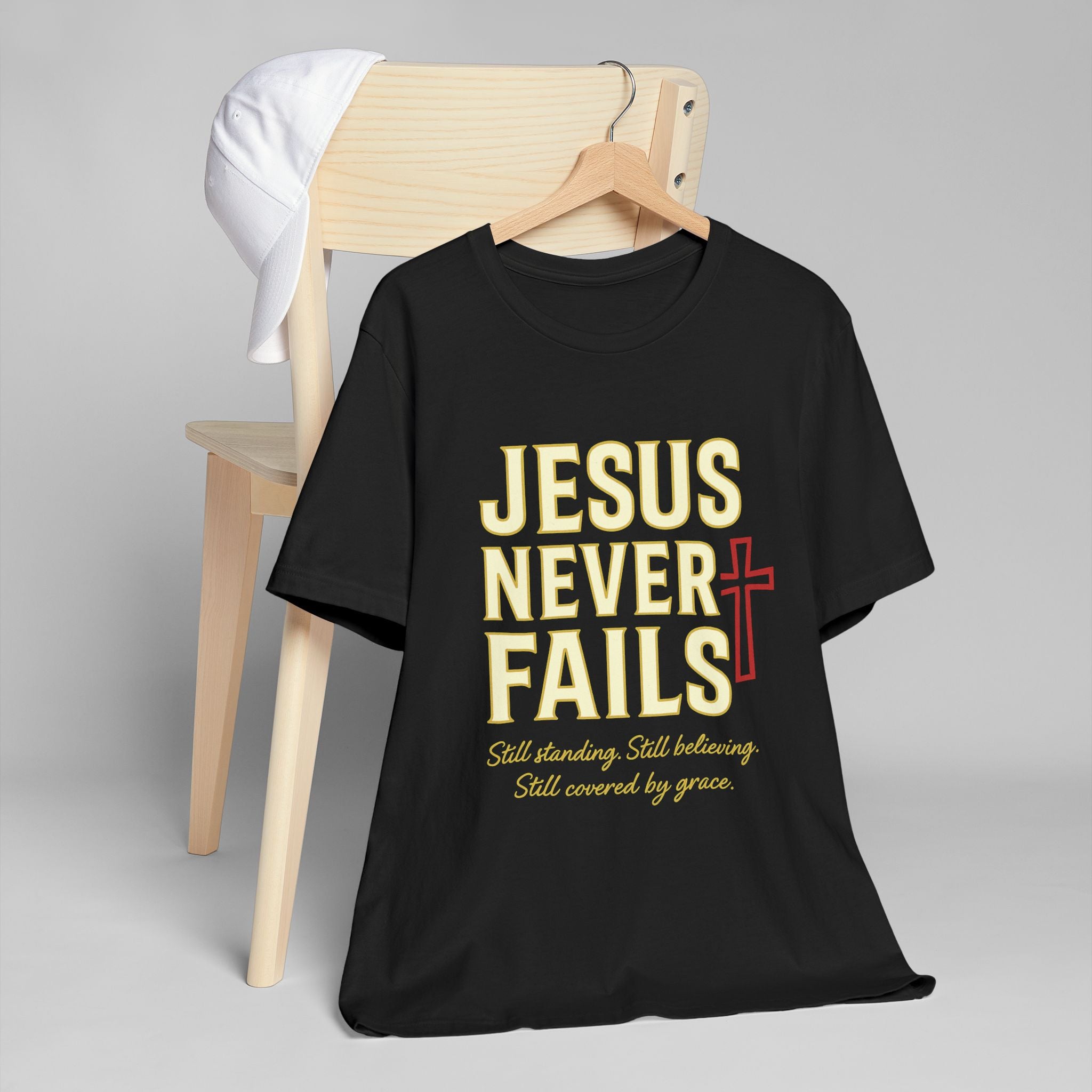 INSPIRATIONAL T-Shirt, Jesus Never Fails Tee, Faith-Based Apparel, Gospel Message Shirt, Religious Gift Idea