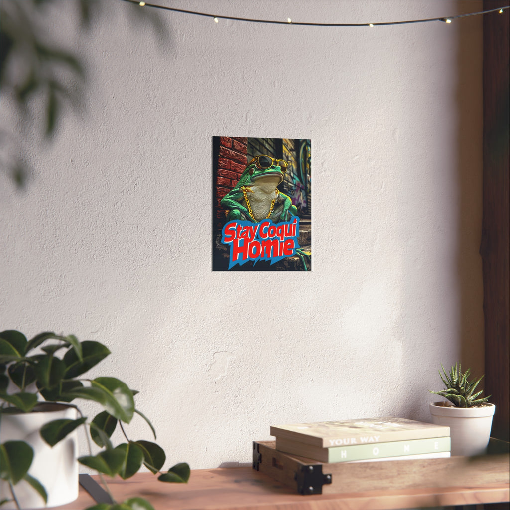 Puerto Rican Pride Fine Art Poster — "Stay Coquí, Homie" Cultural Wall Art