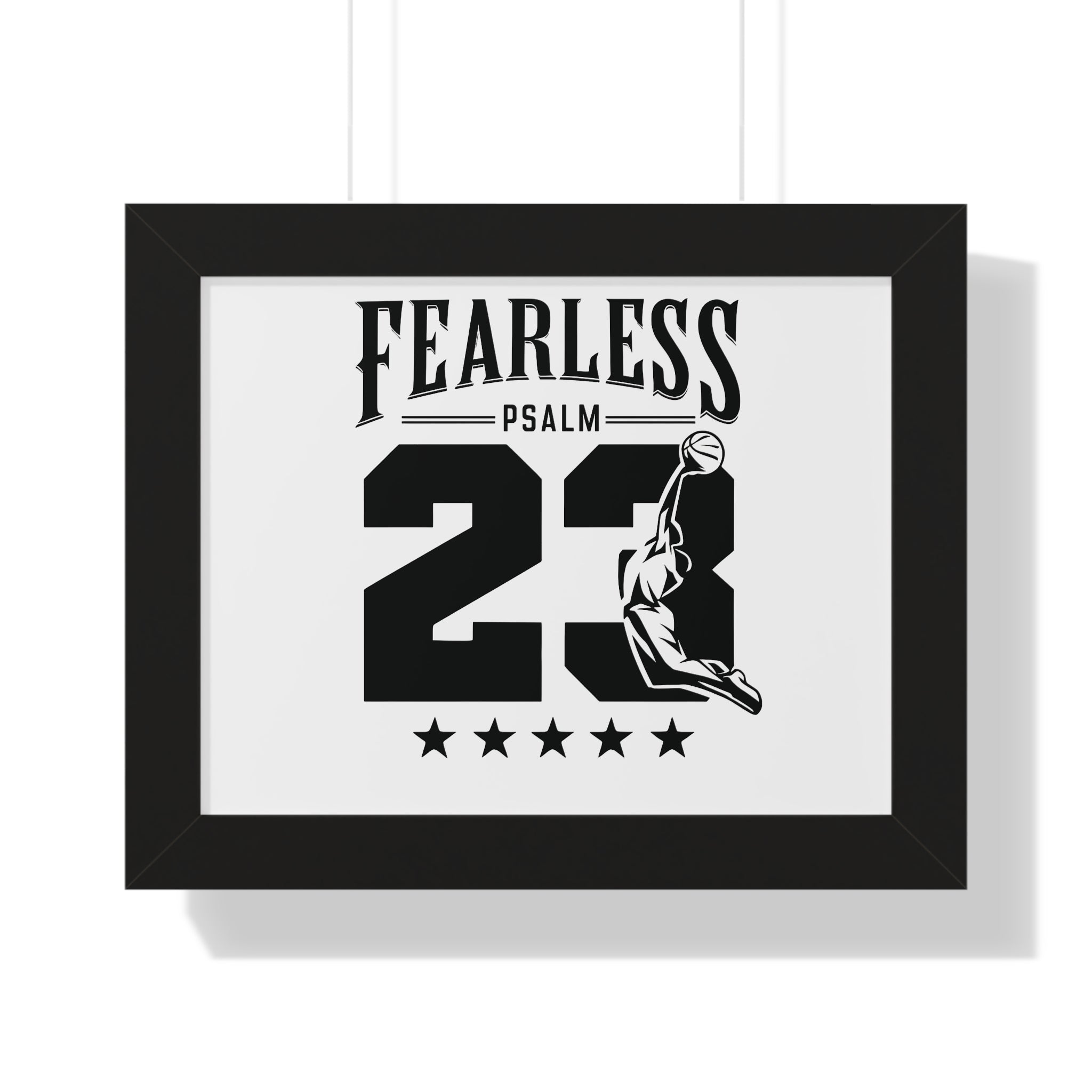 Fearless Psalm 23 Framed Poster — Inspirational Sports Wall Art